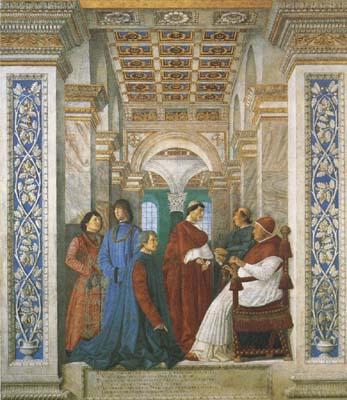 Melozzo da Forli Sixtus IV,his Nephews and his Librarian Palatina (mk08) oil painting image